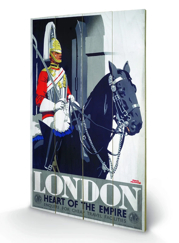 Pyramid International London 3 Wood Print, Multi-Colour, 45 x 76 x 1.3 cm