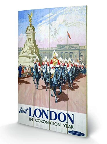 Pyramid International London 6 Wood Print, Multi-Colour, 45 x 76 x 1.3 cm