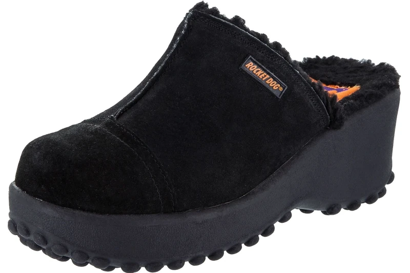 Rocket Dog Women's Fran Nubuck Clog, Black, 4 UK
