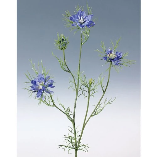 Artificial Flower Nigella Damascena Jungfer in Green 75 cm - Image 1
