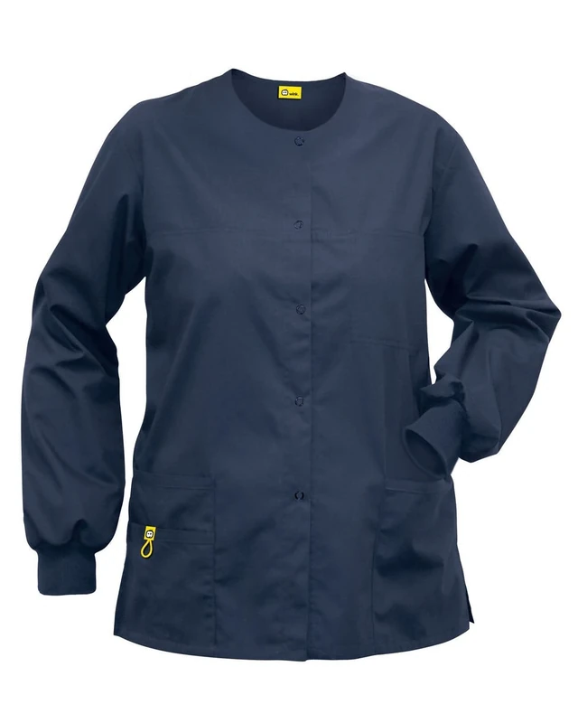 WonderWink 8006XPEW3XL Origins Unisex Delta Fit Round Neck Jacket, Pewter, Extended-3XL Size - Image 1