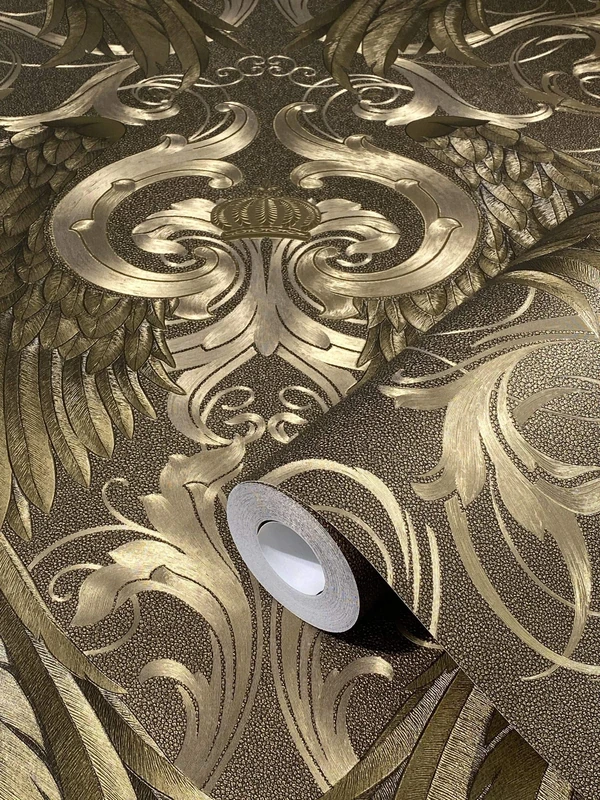 marburg Wallpaper Gold Baroque Crown Noble Classic Collection Glööckler Imperial Bedroom Living Room Made in Germany 10,05m X 0,70m 52540 Known from The TV!