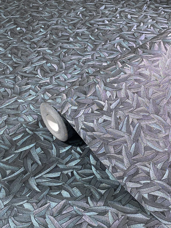 Wallpaper Blue Purple Floral Leaf Leaves Plant Classic Collection Glööckler Imperial by marburg for Bedroom Living Room or Kitchen Made in Germany 10,05m x 0,70m 52501 Known from The TV!