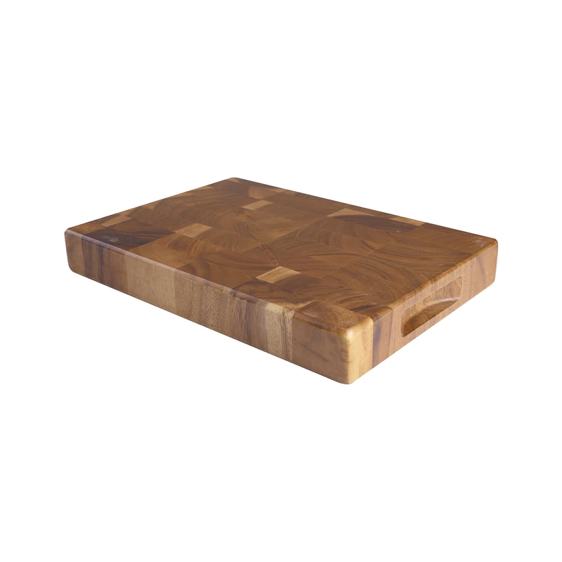 T&G Tuscany Rectangular End Grain Chopping Board with Finger Grooves in Acacia, Medium, 38 x 26 x 4 cm 10942