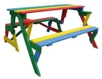 Habau 687 Children's Picnic Bench 2-in-1 Multi-Coloured - Image 1