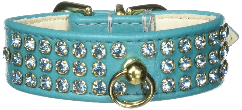 Mirage Manhattan Dog Collar, Stones, 10-inch, Turquoise - Image 1