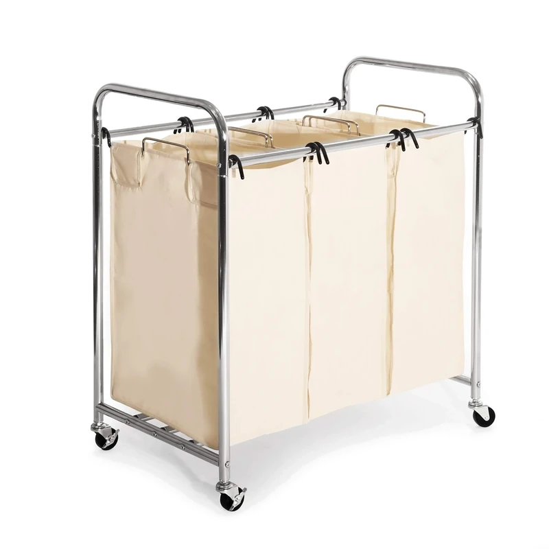 Seville Classics Laundry Sorter, Stainless Steel, Bianco, 76,2 x 45,7 x 83,4 cm (L x W x H)