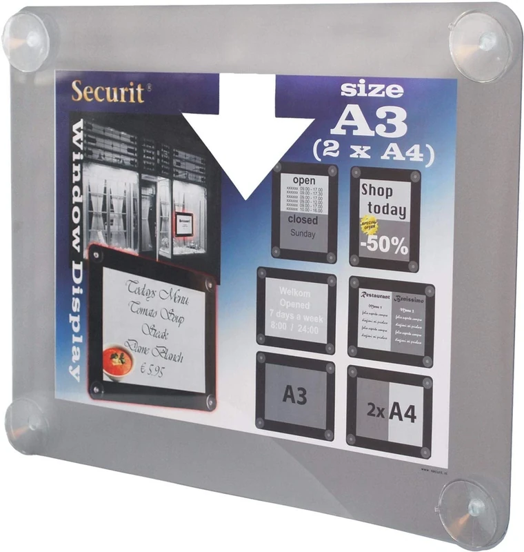 Securit A3 Window Display Frame - Grey