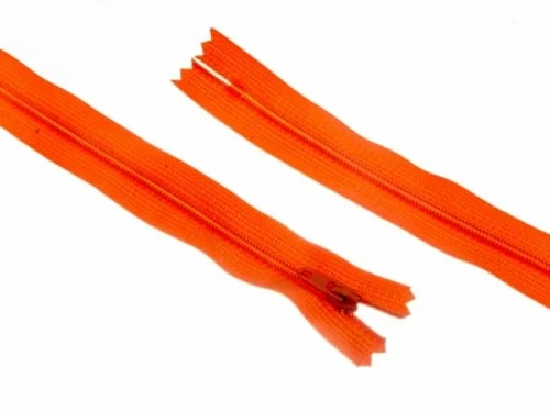 16" 41cm YKK Nylon Closed End Dress Zips Orange - per Single Zip