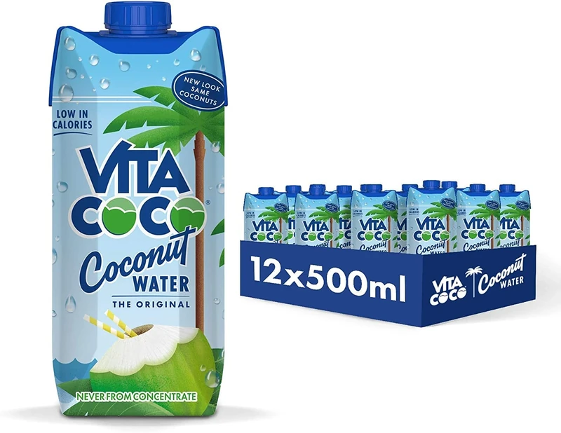 Vita Coco Original Coconut Water Multipack 500 ml x 12, Gluten Free, Full Of Vitamin C, Good Source Of Potassium, Low-Calorie, Thirst Quenching Refreshment