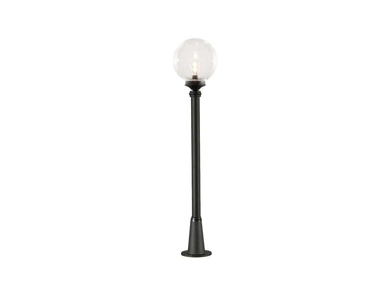 Konstsmide 498-750 Orion Pathway Light / 1.18m High /Clear Glass Globe / Matt Black