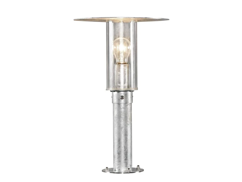 Konstsmide 661-320 Mode Pedestal Light / Polycarbonate Lens / RAW Galvanised Steel