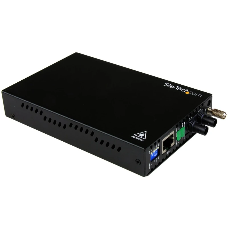 StarTech.com 10/100 Mbps Ethernet to Fiber Optic Media Converter - Steel - Chassis Mount - ST Multimode - 1310nm - 2km (ET90110ST2) ,Black,ST 2 Km