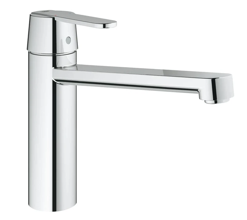 GROHE Get - Kitchen Sink Mixer Tap (Monobloc Installation, Medium High Spout, Swivel Area 140°, 35 mm Ceramic Cartridge, Tails 3/8 Inch, QuickTool Included), Brass, Size 200 mm, Chrome, 30196000