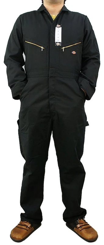 Dickies Men's 7 1/2 Ounce Twill Deluxe Long Sleeve Coverall7 ???????????7 ?? ??? ???7 ????????? overalls and coveralls workwear apparel, Black, M UK