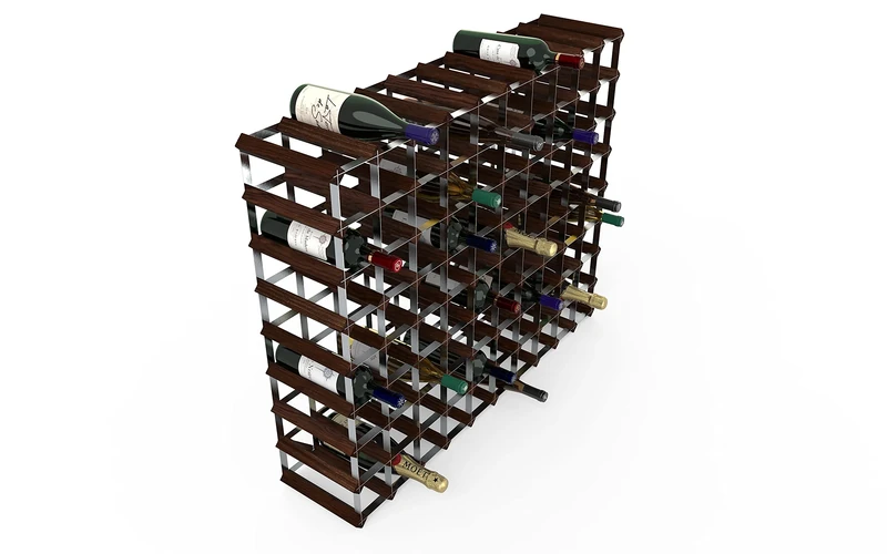 RTA 90 Bottle Traditional Wine Rack-Kit-Dark Pine (FSC), Wood, Brown, Large