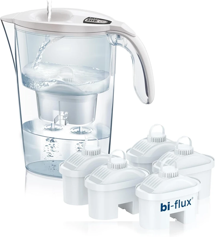LAICA Stream Line Water Filter Jug - 2.3L, 6 filters, White
