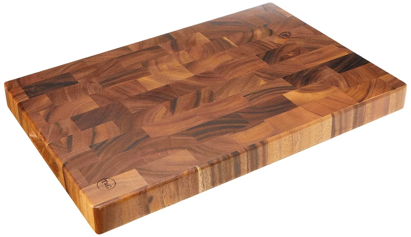 T&G Tuscany Rectangular End Grain Chopping Board with Finger Grooves in Acacia, Large, 45 x 30 x 4 cm, 10943