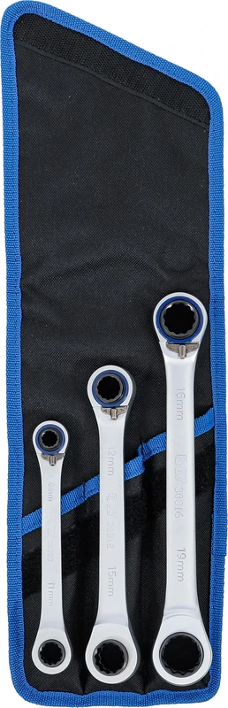 BGS 1556 | Ratchet Ring Spanner Set | reversible | "4-in-1" | 3 pcs.