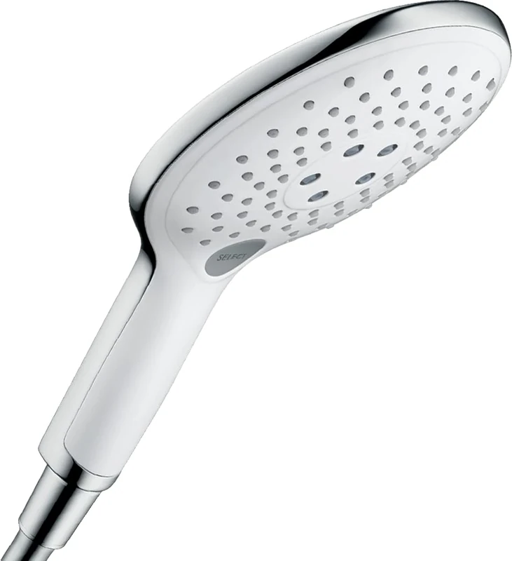 hansgrohe Raindance Select S 150 water saving Hand Shower, 3 spray modes, 9 l/min, white/chrome