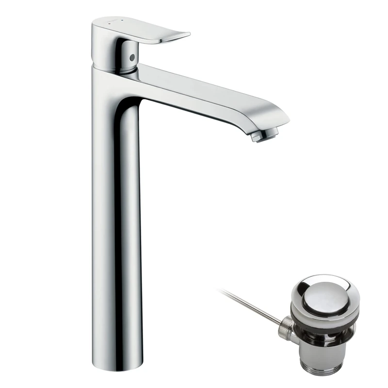 hansgrohe Metris Basin Mixer Tap 260 for wash bowls with pop-up waste, chrome, 31082000