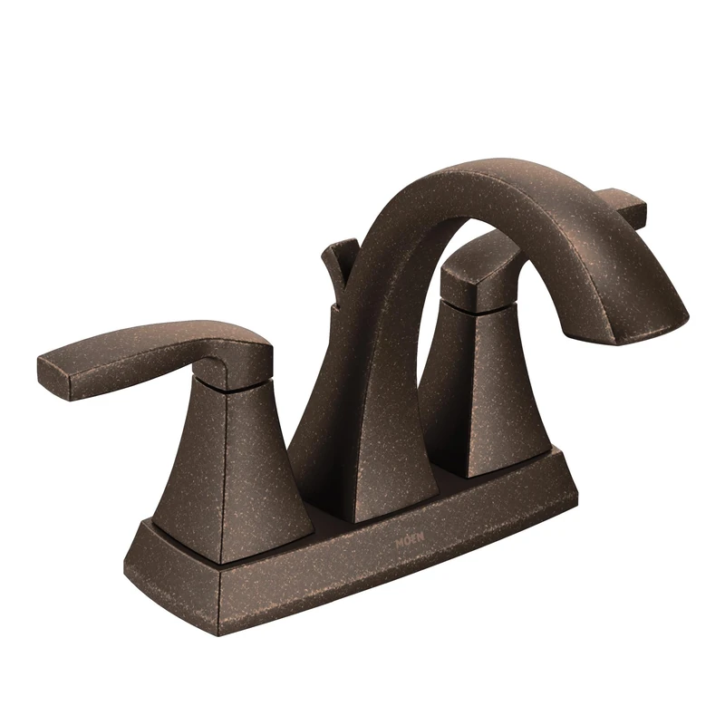 Moen 6901ORB Voss Two-Handle High-Arc Centerset Bathroom Faucet with Drain Assembly, Oil-Rubbed Bronze - Image 1