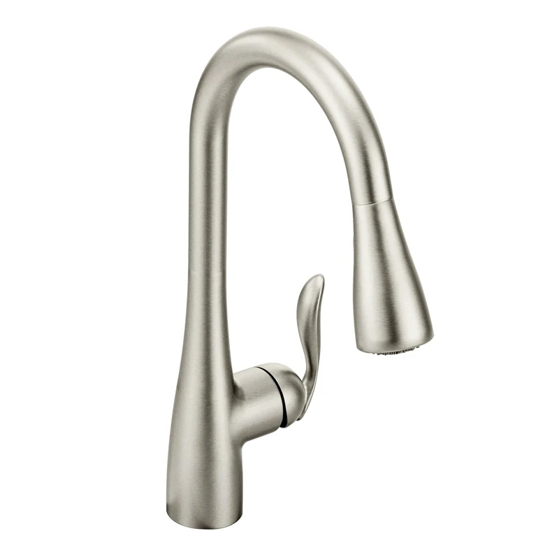 Moen 7594SRS Arbor One-Handle Pulldown Kitchen Faucet Featuring Power Boost and Reflex, Spot Resist Stainless, 3/8"