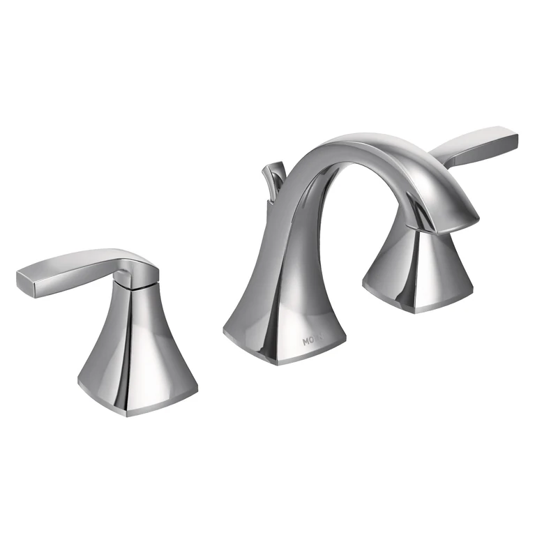 Moen T6905 Voss Two Handle High Arc Widespread Bathroom Faucet Without Valve, Chrome, 5