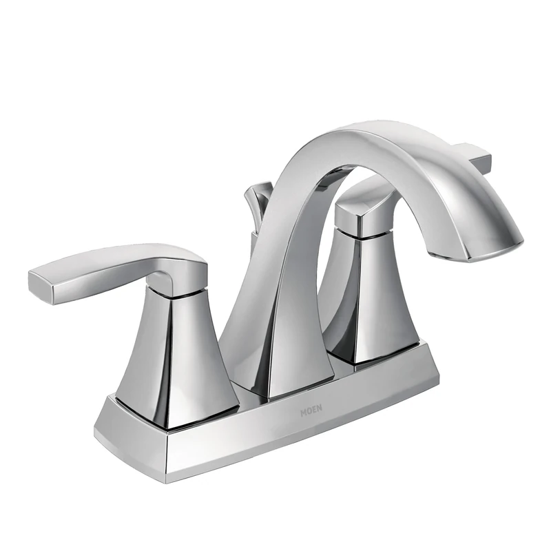 Moen 6901 Voss Collection Two Handle High Arc Centerset Bathroom Faucet, Chrome, 0.5