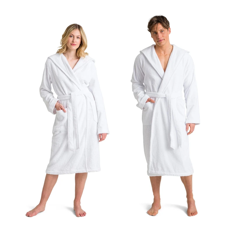 Möve Superwuschel hooded bathrobe in size M made of 100% cotton, snow