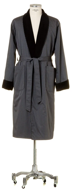 möve Homewear light weight dressing gown with terry lining in size M made of 100% cotton, dark grey
