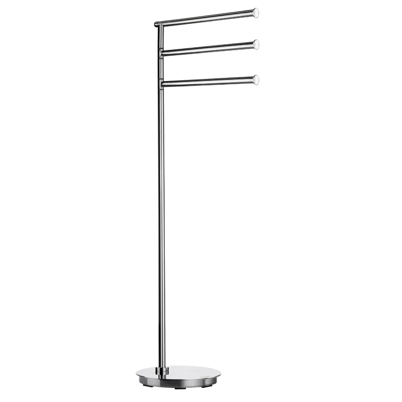 Smedbo "Outline Lite" Triple Swing Arm Towel Rail Round, Polished Stainless Steel, 17.5 x 34 x 78 cm