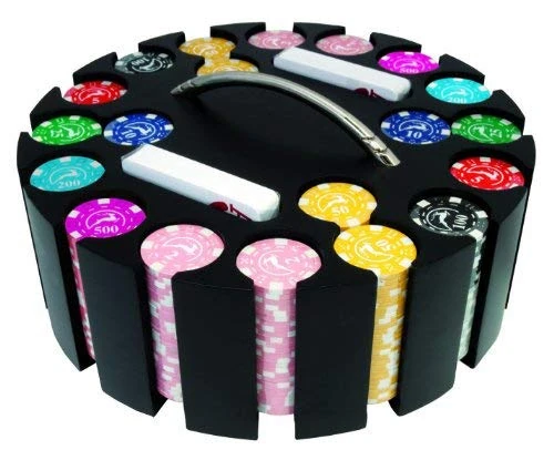 Modiano Holder with chips (Wood, 500 Chips 14 g) [Imported from Italy] - Image 1