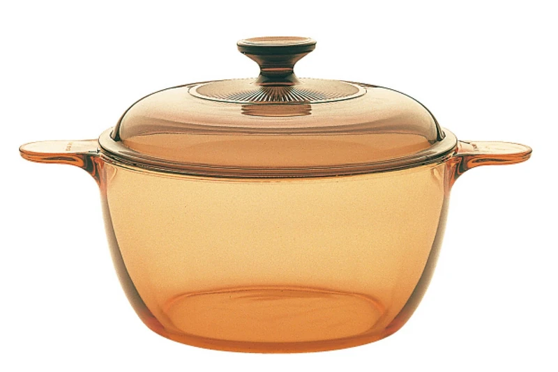 VISIONS 1.5 Litre Pyroceram Glass Cookpot with Glass Cover, Brown - Image 1