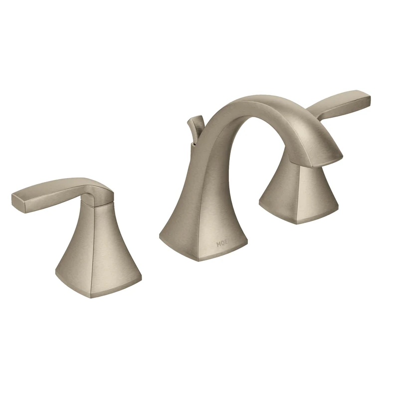 Moen T6905BN Voss Two Handle High Arc Widespread Bathroom Faucet Without Valve, Nickel, .5