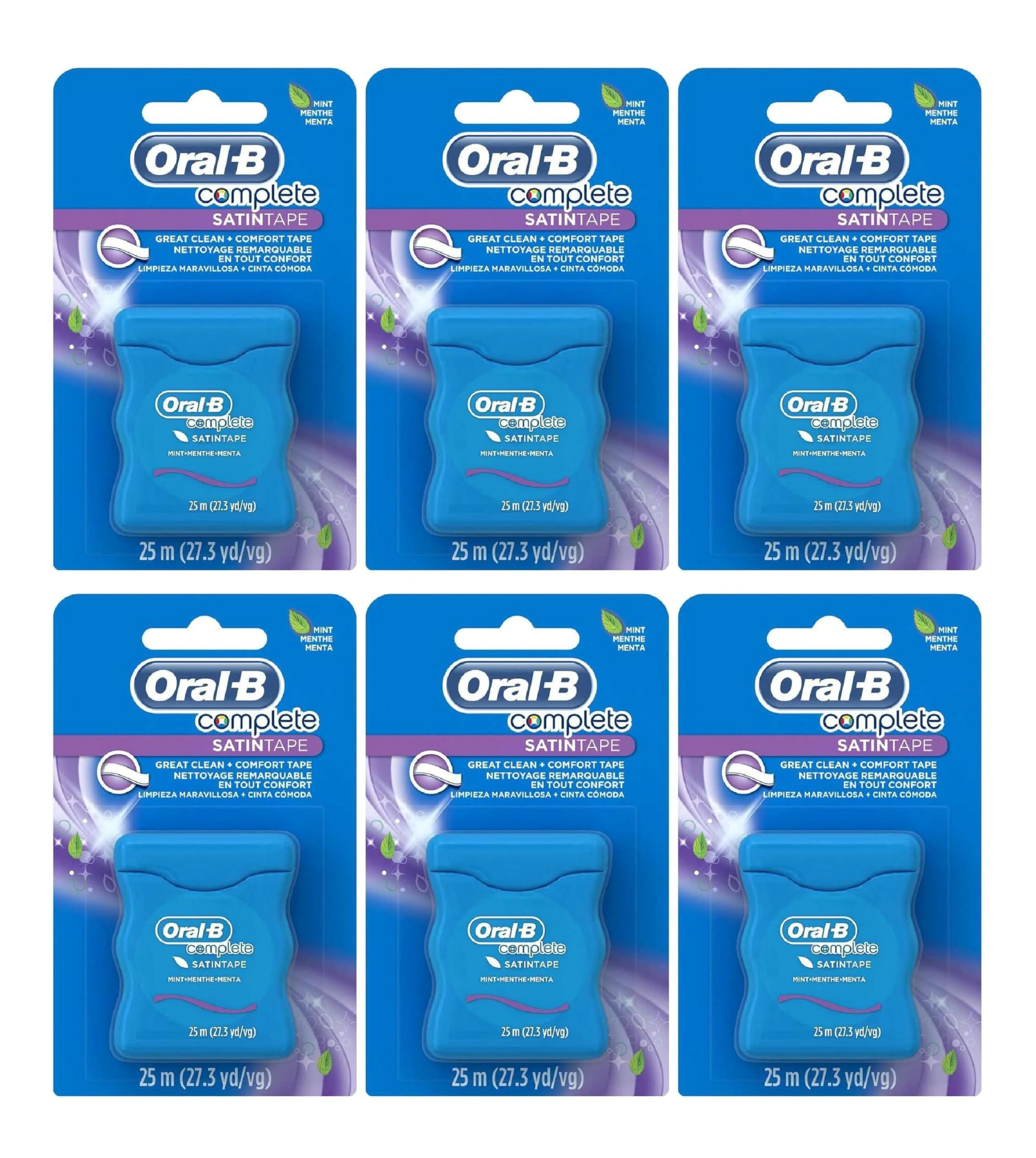 Oral B Satin Mint Tape (25m) - Pack of 6
