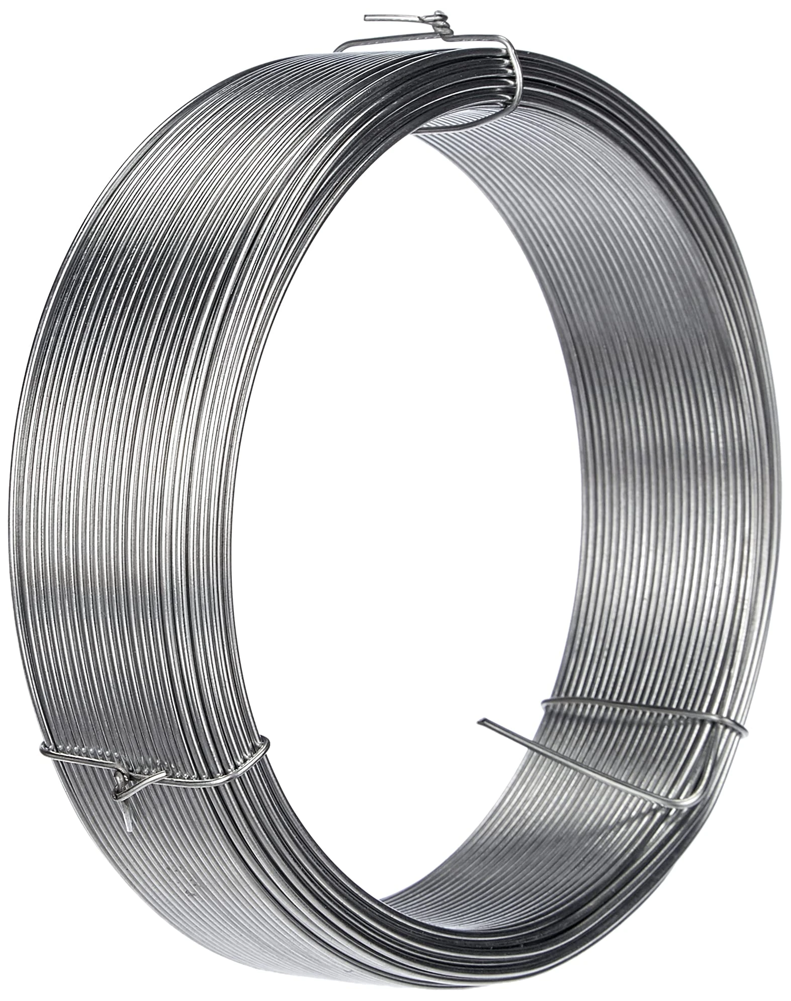 Merriway BH00325 Galvanised Coated Garden Wire, 1.25mm Metres (162.5ft) 16 Gauge 3/64 inch Thickness, Grey, 1.25 mm x 50 m