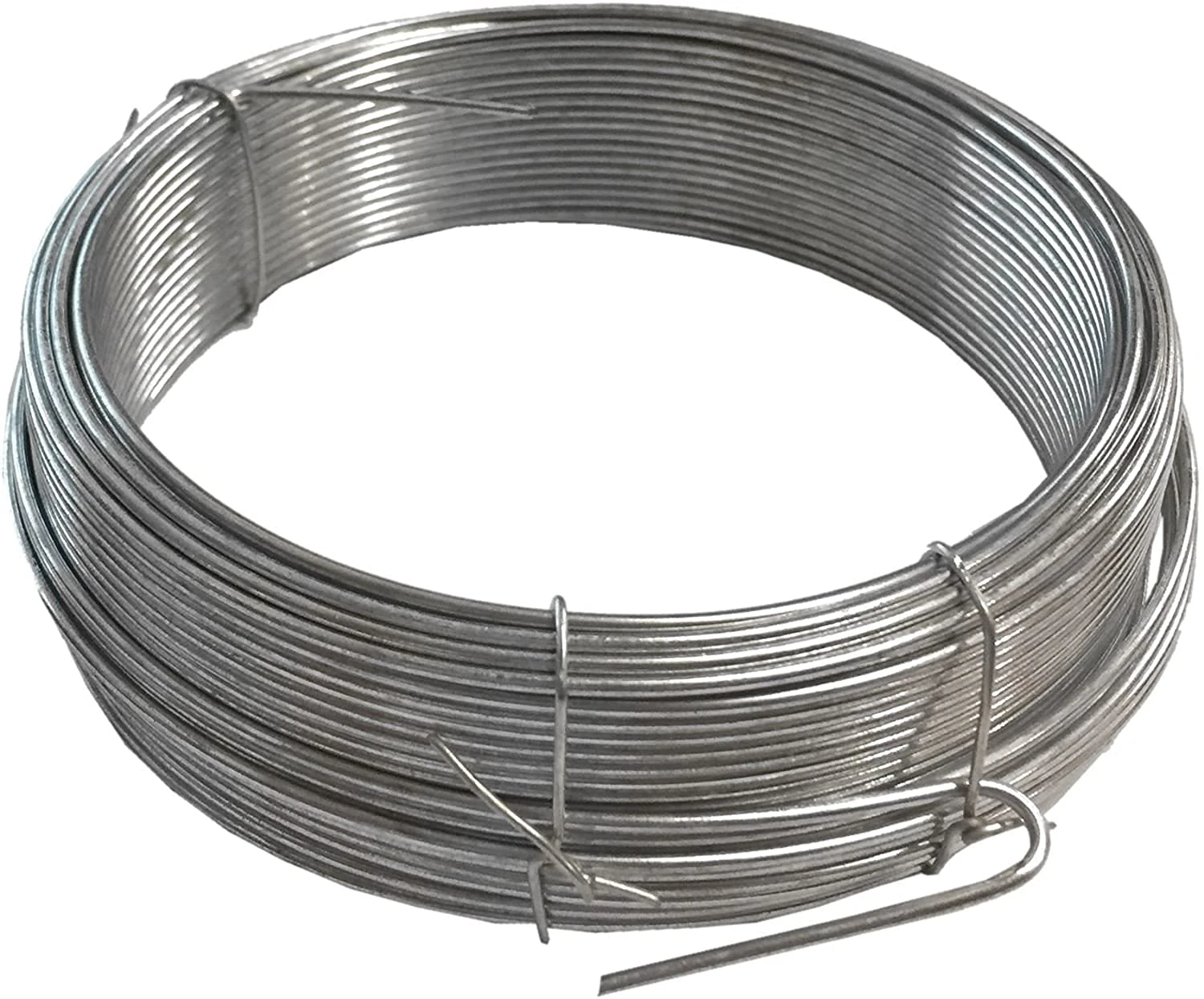 Merriway BH00327 Galvanised Garden Wire, 2mm x 20 Metres (65ft) 12 Gauge 5/64 inch Thickness, Grey,Grey