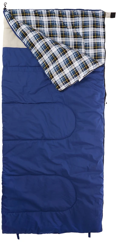 Ferrino Travel 200 Complete Sleeping Bag Blue Open, inner material cotton