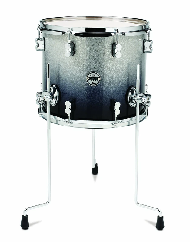 Pacific Drums Concept Maple Floor Tom, 14" x 12", Silver to Black Fade
