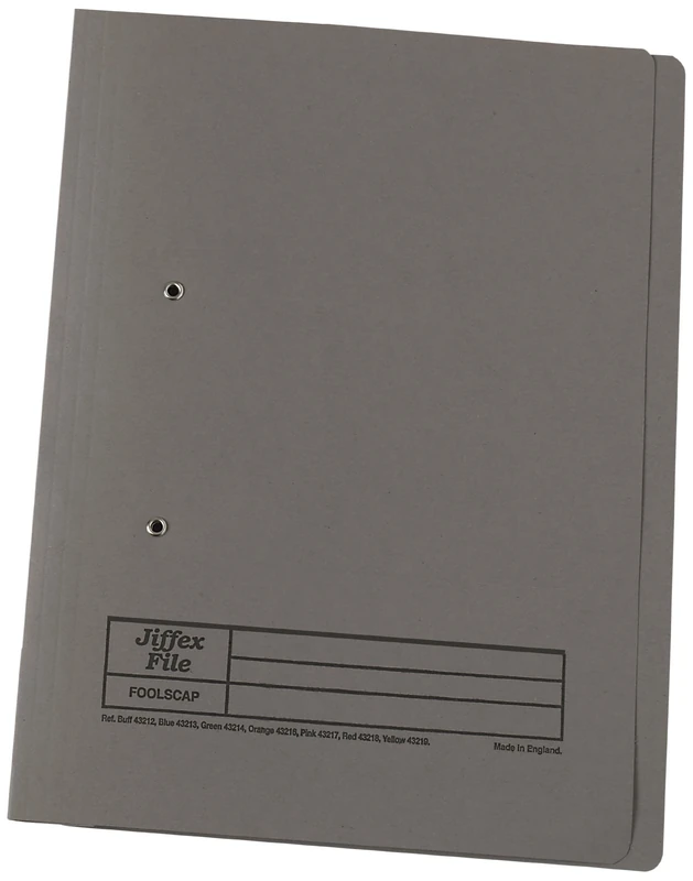Rexel Jiffex Foolscap Transfer File - Grey (Pack of 50)