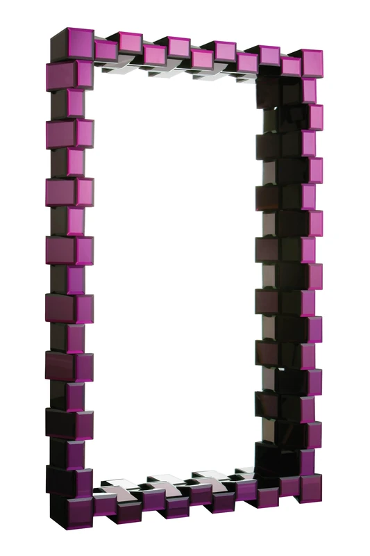 Premier Housewares Glass Wall Mirror, 88 x 12.5 x 136 cm, Purple