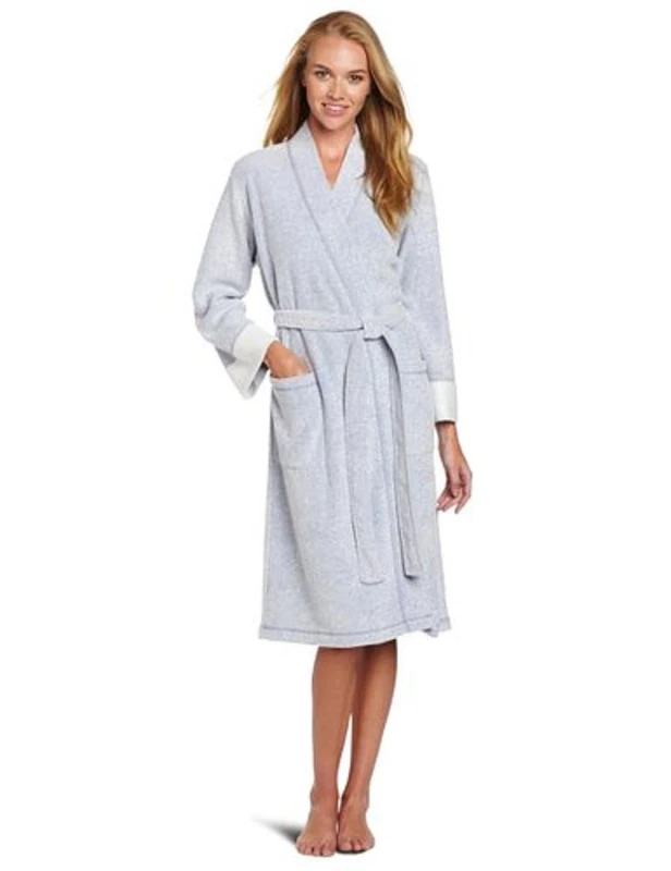 Natori N Nirvana Brushed Terry Bathrobe Robe for Women, Imperial Blue, XL