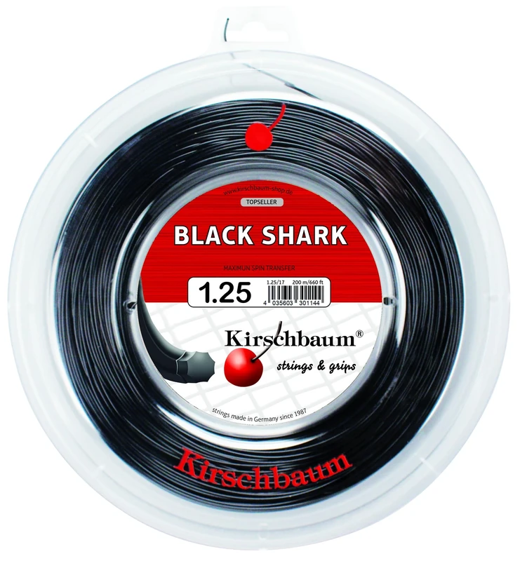 Kirschbaum Shark String Reel - Black, 1.25 mm
