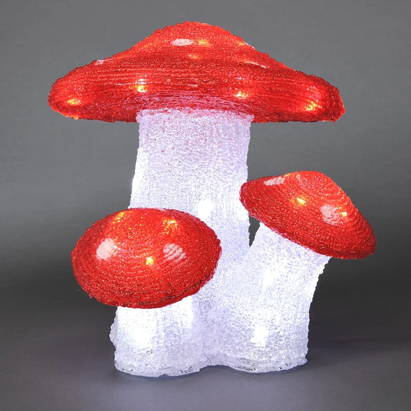 Konstsmide Acrylic Three Mushrooms - 48 LED Outdoor Lights
