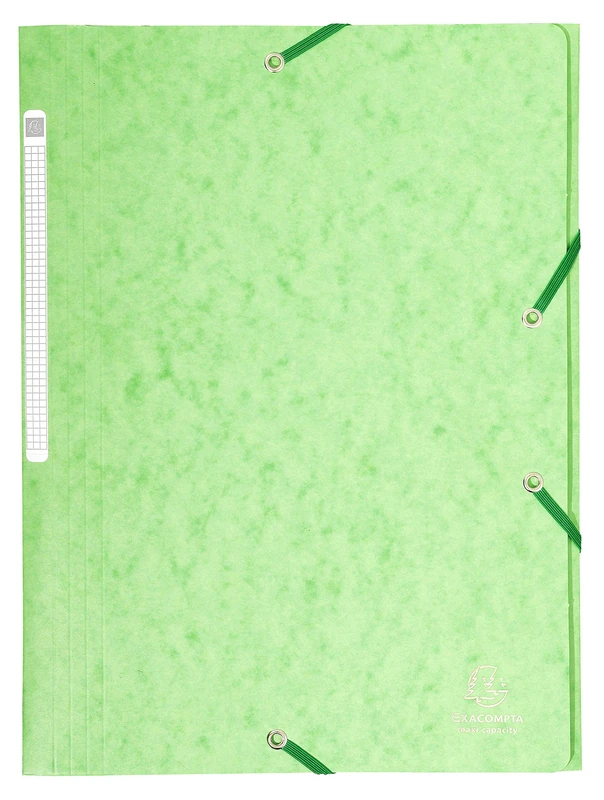 Exacompta 25 elastic folders Maxi Capacity 24x32 cm A4 lime