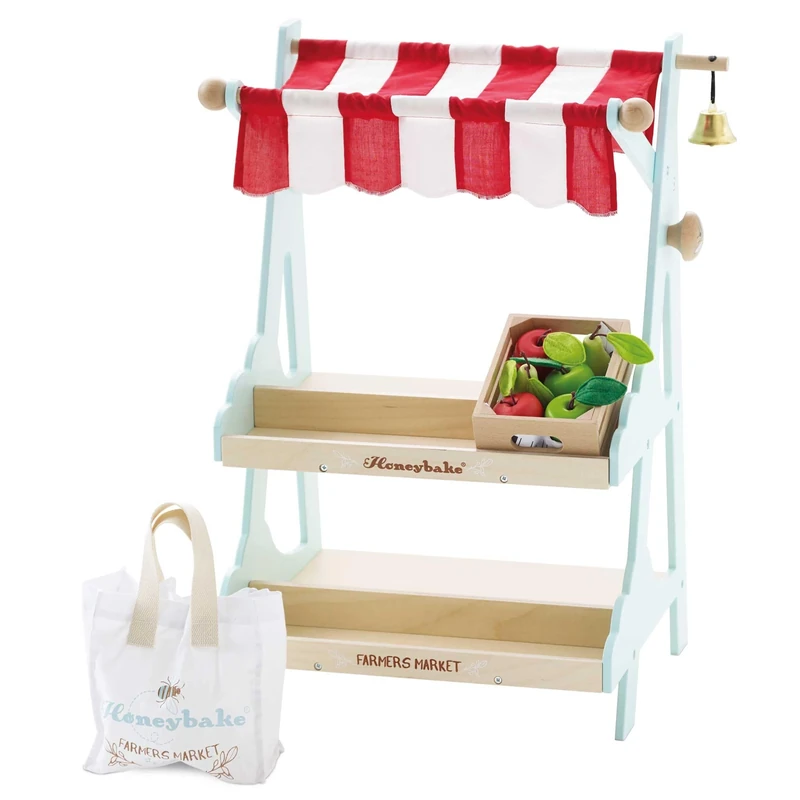 Le Toy Van - Wooden Honeybee Market Play Shop Set | Supermarket Pretend Play Food Shop,Small