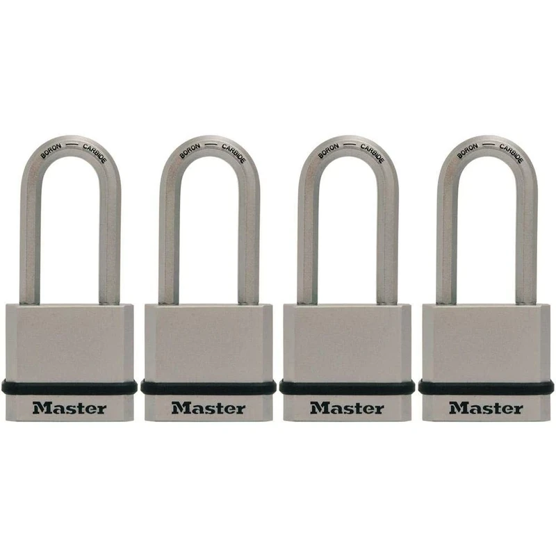 Master Lock M530XQLHCCSEN M530XQLH Magnum Solid Steel Keyed Alike Padlocks, 4 Pack, Assorted
