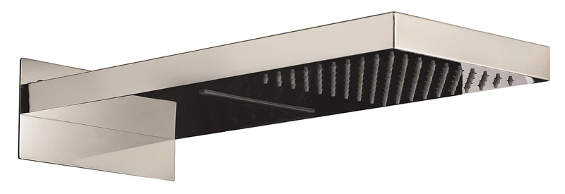 Hudson Reed Overhead HEAD48 ǀ Modern Bathroom Rectangular Shower Head with Waterfall Option, 100mm x 200mm, Chrome