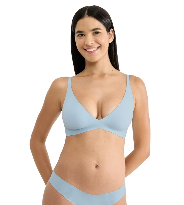 Sloggi Women's Zero Feel 2.0 The Up P Bra Padded, Light Blue, S